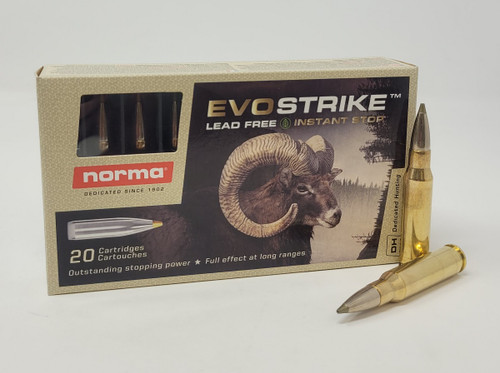 Norma 308 Win Ammunition EvoStrike NORMA20177352 139 Grain Lead Free Fragmenting 20 Rounds