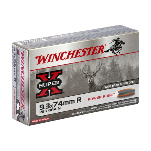 Winchester 9.3x74mm R Ammunition M9374R 286 Grain Power Point 20 Rounds