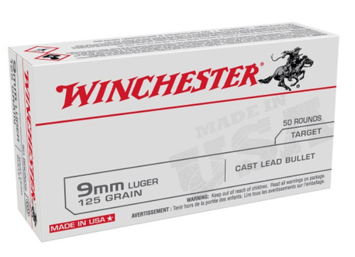 Winchester 9mm Ammunition USA9MM125 125 Grain Cast Lead Round Nose 50 Rounds