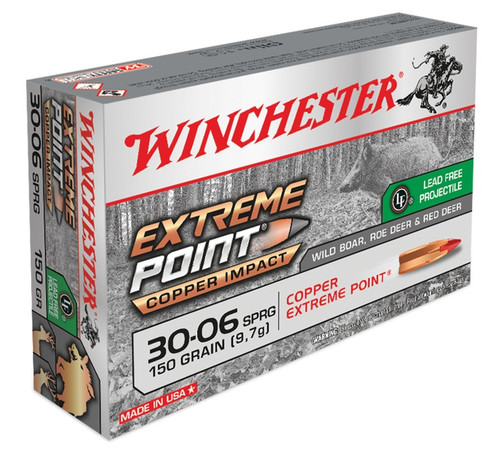 Winchester 30-06 Ammunition Copper Impact X3006XPLF 150 Grain Lead Free Extreme Point 20 Rounds