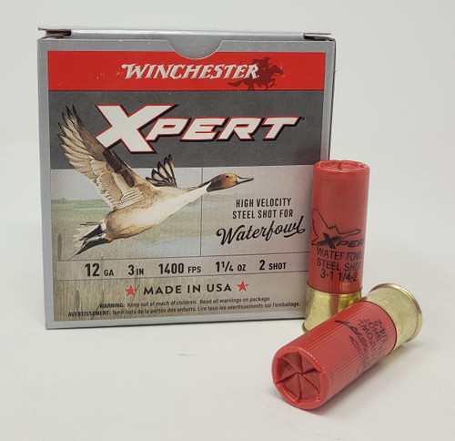 Winchester 12 Gauge Ammunition Xpert Waterfowl High Velocity Steel WEX123H2 3" #2 Shot 1-1/4oz 1400fps 25 Rounds