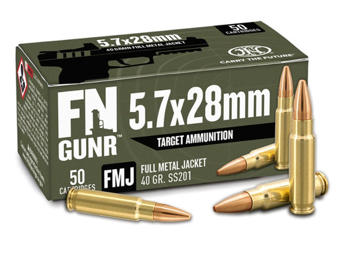 FN 5.7x28mm Ammunition GUNR Target FNSS201 40 Grain Full Metal Jacket 50 Rounds