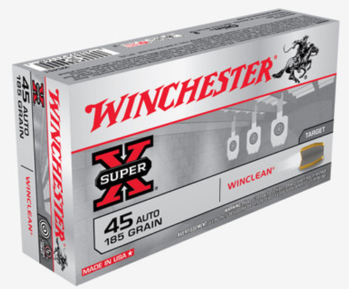 Winchester 45 Auto Ammunition Super-X Winclean WC451 185 Grain Jacketed Soft Point CASE 500 Rounds