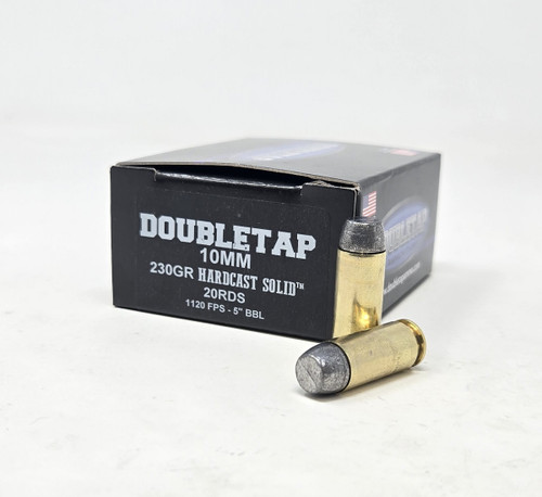 DoubleTap 10mm Ammunition Hardcast Solid 10MM230HC 230 Grain Wide Flat Nose Gas Check 20 Rounds