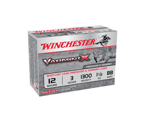 Winchester 12 Gauge Ammunition Varmint-X X123VBB 3" BB Shot 1-1/2oz 1300fps 10 Rounds