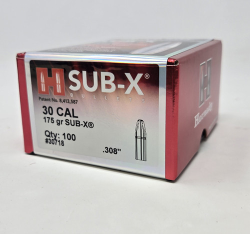 Hornady 30 Cal (.308 Dia) Reloading Bullets H30718 175 Grain Sub-X 100 Pieces