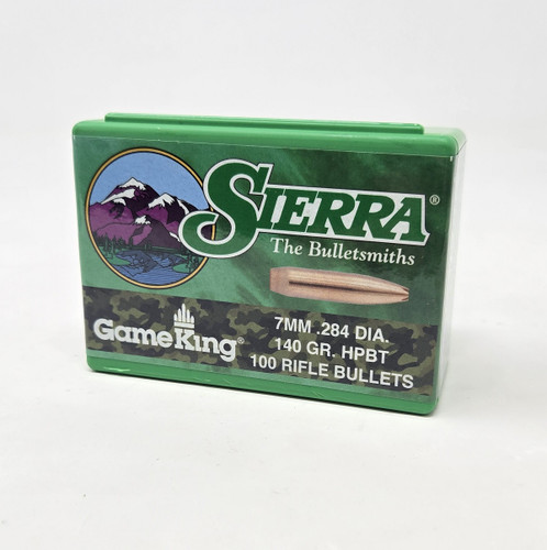 Sierra 7mm (.284 Dia) Reloading Bullets Gameking SRAA1912 140 Grain Hollow Point Boat Tail 100 Pieces