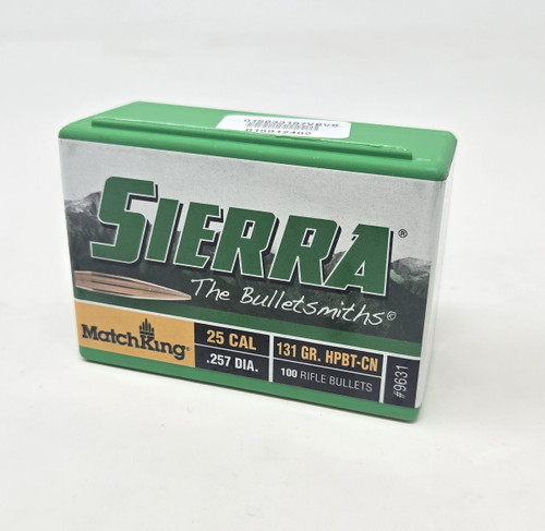 Sierra 25 Cal (.257 Dia) Reloading Bullets SRAA9631 131 Grain Hollow Point Boat Tail 100 Pieces