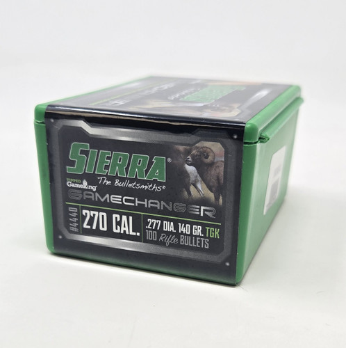Sierra 270 Cal (.277 Dia) Reloading Bullets Tipped Gameking SRAA4440 140 Grain Boat Tail Ballistic Tip 100 Pieces