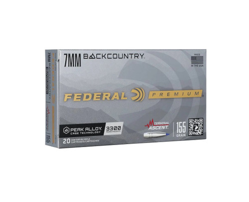 Federal Premium 7mm Backcountry Ammunition Terminal Ascent P7BCTA1 155 Grain Ballistic Tip 20 Rounds