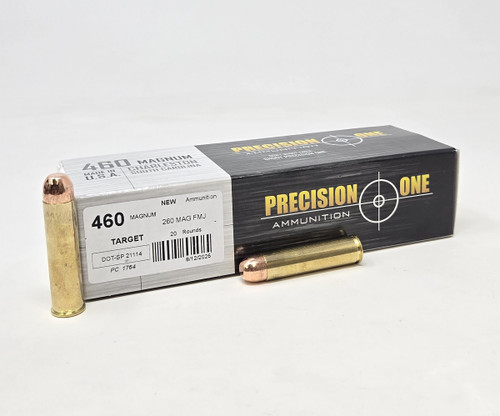 Precision One 460 S&W Mag Ammunition PONE1764 260 Grain Full Metal Jacket 20 Rounds