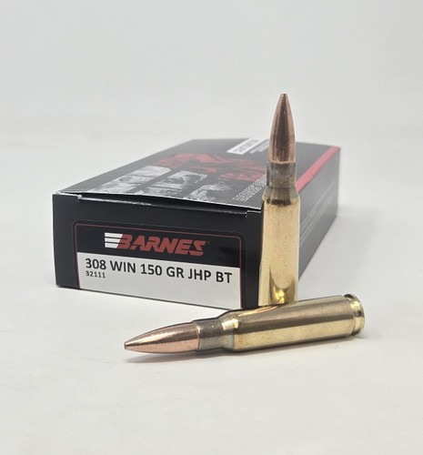 Barnes 308 Win Ammunition BB32111 150 Grain Boat Tail Jacketed Hollow Point 20 Rounds