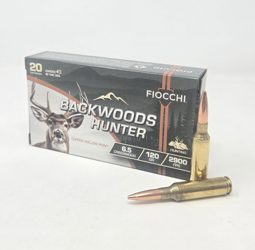 Fiocchi 6.5mm Creedmoor Ammunition Backwoods Hunter FI65CMBHC 120 Grain All Copper Hollow Point 20 Rounds