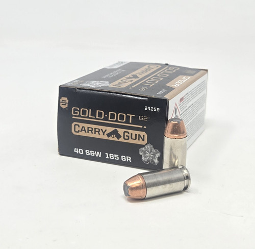 CCI 40 S&W Ammunition Carry Gun CCI24259 165 Grain Gold Dot Hollow Point 20 Rounds