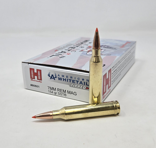 Hornady 7mm Rem Mag Ammunition American Whitetail H80601 154 Grain SST Tipped 20 Rounds