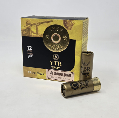 Troy 12 Gauge Ammunition Cowboy Ammo YB12175CBCASE 2-3/4" #7.5 Shot 3/4oz 850fps CASE 250 Rounds