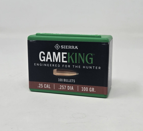 Sierra 25 Cal (.257 Dia) Reloading Bullets Gameking SRAA1625 100 Grain Spitzer Boat Tail 100 Pieces