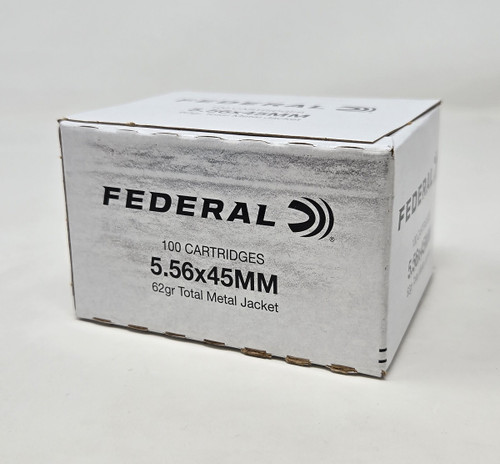 Federal 5.56x45mm NATO Ammunition Non Duty F2NDXF556T62SS 62 Grain Total Metal Jacket 100 Rounds