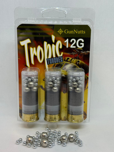 GunNutts 12 Gauge Ammunition Tropic Thunder GN12GATROPIC 2-3/4" 00 Buckshot With 26 BBs 3 Rounds