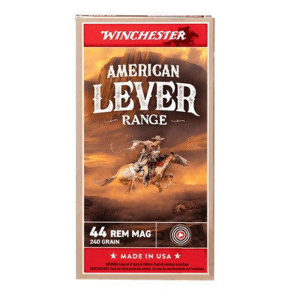 Winchester 44 Rem Mag Ammunition American Lever Range W44MAL 240 Grain Jacketed Soft Point 50 Rounds