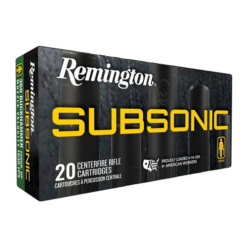 Remington 360 Buckhammer Ammunition Subsonic S360BH5 250 Grain Hollow Point 20 Rounds