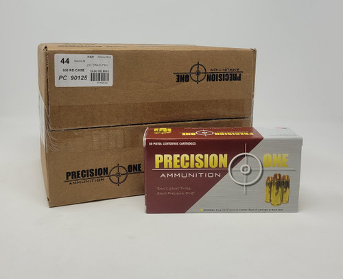 Precision One 44 Mag Ammunition PONE125 200 Grain Full Metal Jacket Case of 500 Rounds