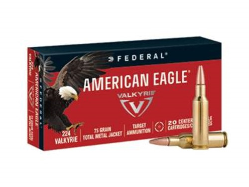 Federal 224 Valkyrie Ammunition American Eagle AE224VLK1 75 Grain Total Metal Jacket Case of 200 Rounds