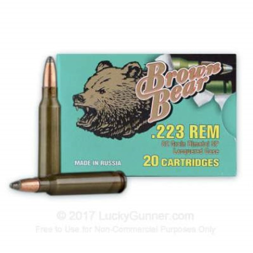 Brown Bear 223 Remington AR223SP 62 Grain Soft Point 20 rounds