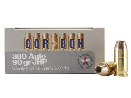 Corbon 380 Auto Ammunition 90 Grain Jacketed Hollow Point 20 rounds