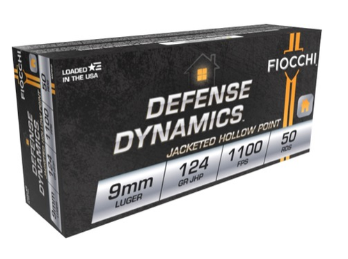 Fiocchi 9mm Ammunition FI9APBHP 124 Grain Jacketed Hollow Point 50 rounds