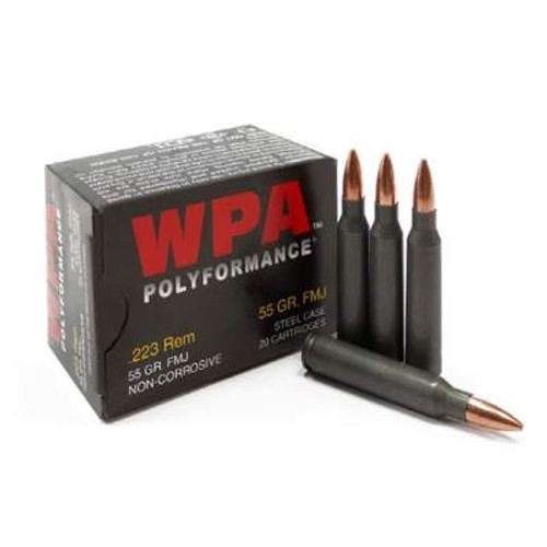 Wolf 223 Rem WPA Polyformance 55 gr FMJ Steel Case *Repackaged* 19 rounds