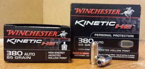 Winchester 380 Auto Kinetic Energy HE380JHP 85 gr JHP 20 rounds