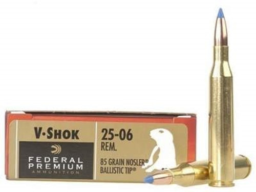 Federal 25-06 Ammunition Vital-Shok P2506G 85 Grain Nosler Ballistic Tip 20 rounds