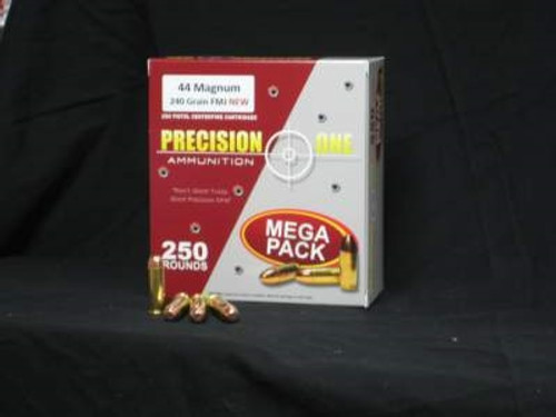 Precision One 44 Magnum Ammunition 240 Grain Full Metal Jacket 250 rounds