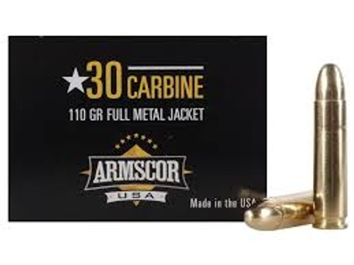 Armscor 30 Carbine Ammunition 110 Grain Full Metal Jacket 50 rounds