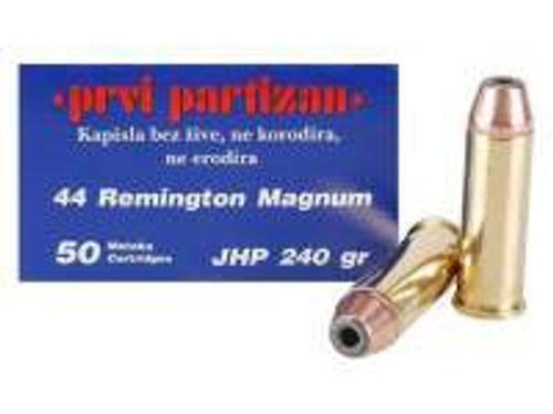 Prvi PPU 44 Mag Ammunition PPR41 240 Grain Jacketed Hollow Point 50 Rounds