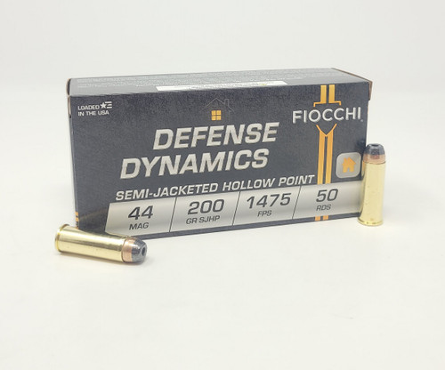 Fiocchi 44 Remington Magnum Ammunition FI44B 200 Grain Semi-Jacketed Hollow Point 50 rounds