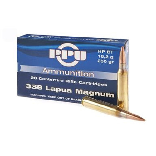 Prvi PPU 338 Lapua Mag Ammunition PP339 250 Grain Hollow Point Boat Tail 20 Rounds