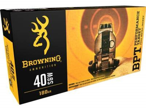 Browning 40 S&W Performance Target B191800401 180 Grain Full Metal Jacket 50 rounds
