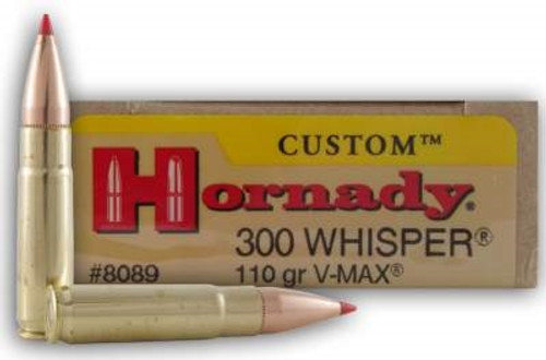 Hornady 300 Whisper Blackout Custom H8089 110 gr V-Max 20 rounds