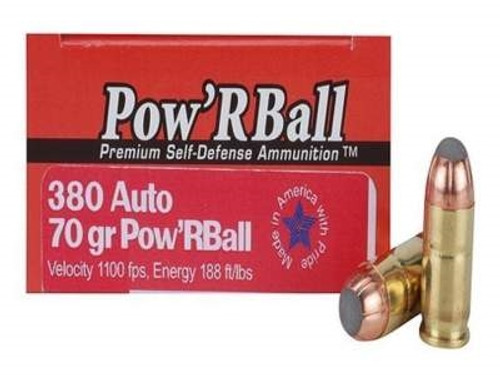 Glaser Corbon 380 Auto PB38070 Ammunition 70 Grain Pow'r Ball 20 rounds