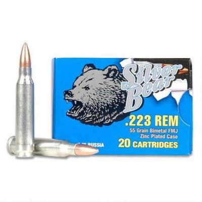 Silver Bear 223 Remington Ammunition 55 Grain Full Metal Jacket