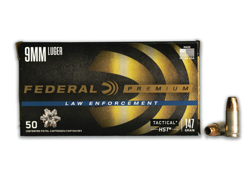 Federal 9mm HST Tactical P9HST2 147 Grain Jacketed Hollow Point CASE 1000 rounds