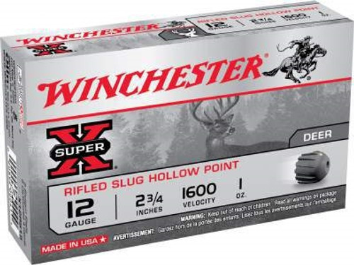 Winchester 12 Gauge Ammunition Super-X X12RS15 2-3/4" 1oz Rifle Slug 1600fps 5 Rounds