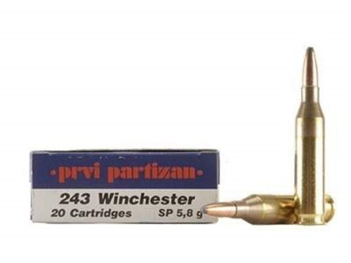 Prvi PPU 243 Win Ammunition PP25 90 Grain Soft Point 500 Rounds