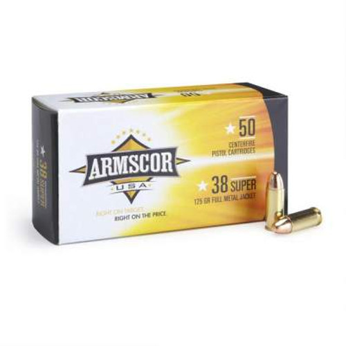 Armscor 38 Super Auto Ammunition 125 Grain Full Metal Jacket 50 rounds