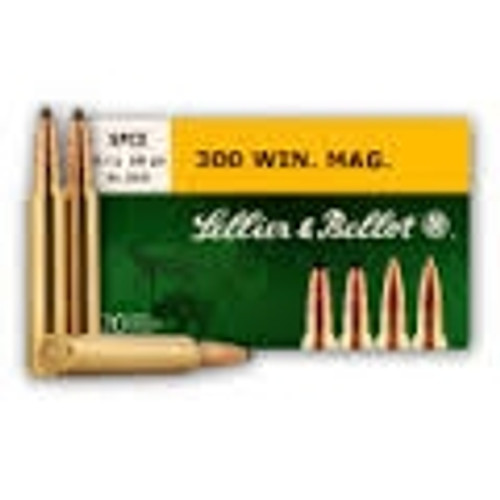 Sellier & Bellot 300 Winchester Magnum Ammunition SB300B 180 Grain Soft Point Cutting Edge 20 rounds