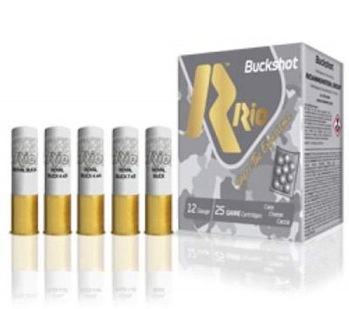 Rio 12 Gauge Ammunition RB122125 Royal Buck 2-3/4" 1345 FPS4 Buck 21 Pellet 25 rounds