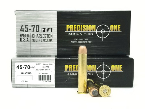 Precision One 45-70 Ammunition 350 Grain Flat Soft Point 20 Rounds