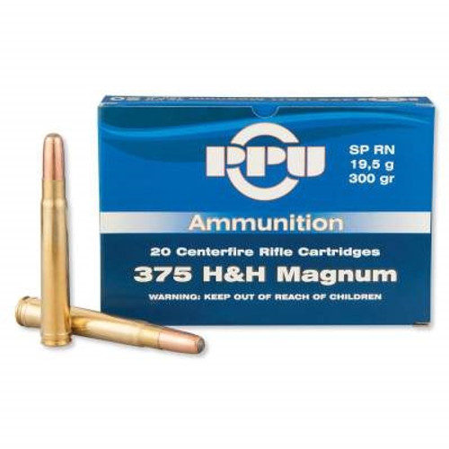Prvi PPU 375 H&H Mag Ammunition PP371 300 Grain Full Metal Jacket 20 Rounds